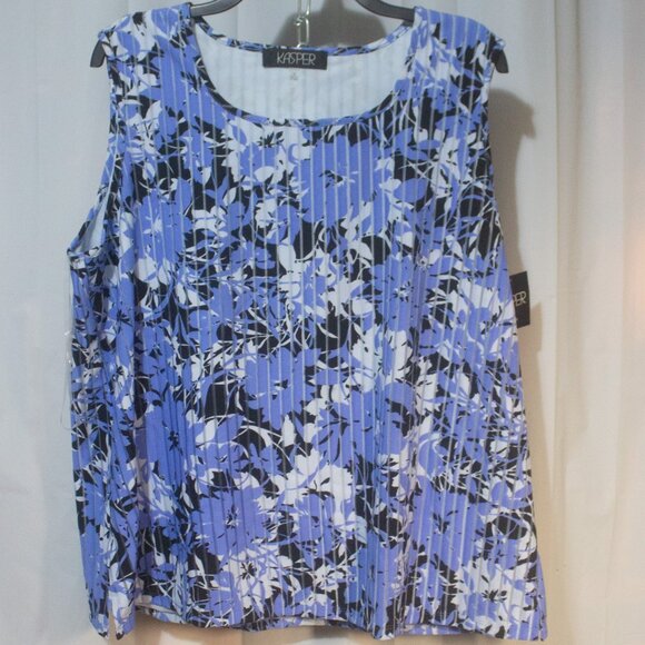 Kasper Floral Women's Polyester Tank Top Size 1X with Tag - Picture 1 of 5